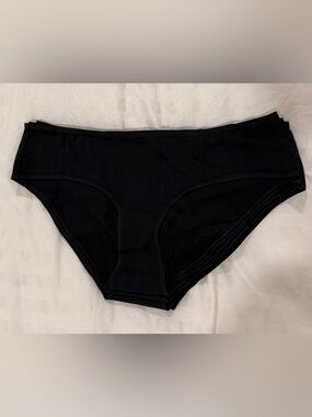 Quince Organic Cotton Hipster Women's Cotton Bikini Panties,  Black, XL